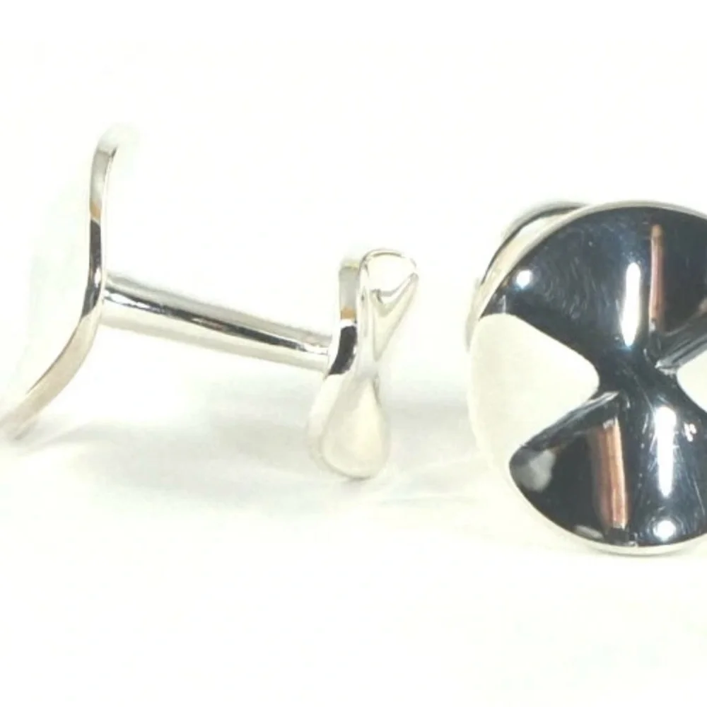 IPPOLITA Stering Silver Mens Cufflinks Wavy Disc Disk .925 New! $325. dustbag